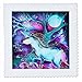 3dRose qs_116229_4 Colorful Mystic Unicorn Under a Blue Moon Fantasy Digital Art-Quilt Square, 12 by 12-Inch