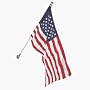 Valley Forge Flag 99060 2-1/2-Feet by 4-Feet Nylon US Flag Kit with Sewn Stripes and Aluminum Spinning Pole