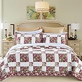Rowland Handmade Pure Cotton Patchwork Quilt Set By Calla Angel, 3 Piece, Queen