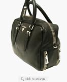 Prada Degrade Cervo Lux Black Leather Bowler Bag BL0517
