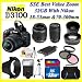 Nikon D3100 Digital SLR Camera + Nikon 18-55mm Nikkor Vr Lens + Sigma 70-300mm f/4-5.6 DG Macro Autofocus Lens for Nikon AF Kit Including Wide Angle Lens, Telephoto Lens, Filter Kit + 32gb Sdhc Memory Card & More !!