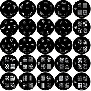 Amazon.com: NEW MASH Set of 25 Nail Art Nailart Polish Stamp Stamping Manicure Image Plates 26-50 Accessories Set Kit: Beauty