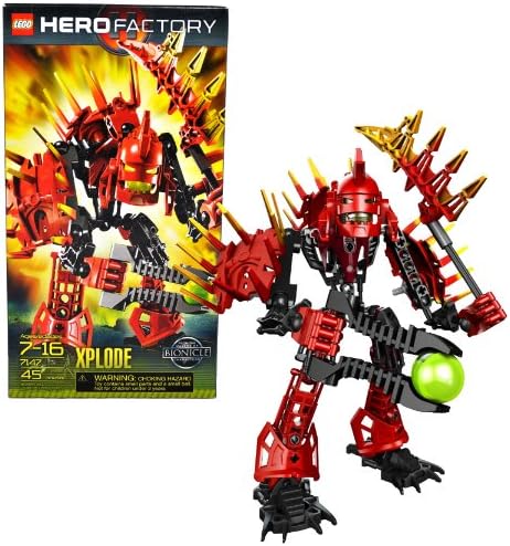 Lego Year 2010 Hero Factory Series 7 Inch Tall Villain Figure Set # 7147 - Von Nebula's Henchman XPLODE with Blazing Spiked Armor and Meteor Blaster (Total Pieces: 45)