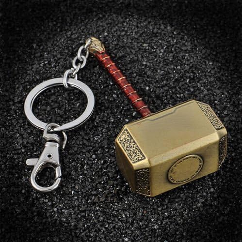 Khaopan Keyring- New Online games Cool US Retro Super Hero Hot Logo Shield Metal Keyring Keychain Type Bronze Hammer