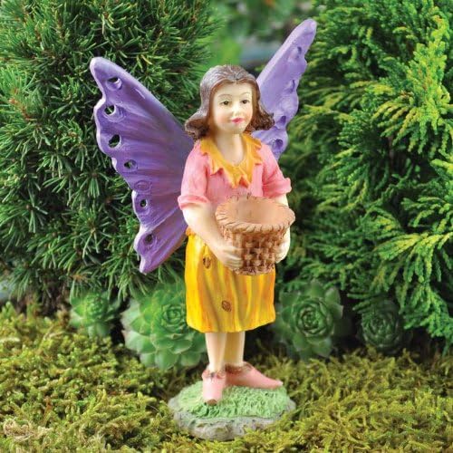Kathys Show Tack Fiddlehead Fairy Village - Gardening Fairies -Fairy w/Basket