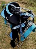 WESTERN CORDURA TRAIL BARREL PLEASURE SADDLE BLUE Sizes 13