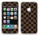 LV Style Design Leather Pattern Apple iPhone 3G/3GS 8GB 16GB 32GB Vinyl Skin Decal Cover Sticker Protector (Matte Finish)+ Free Screen Protector