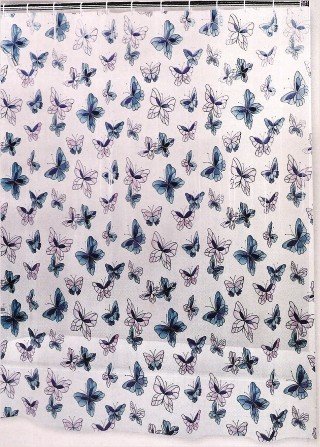 Butterfly Vinyl Shower Curtain