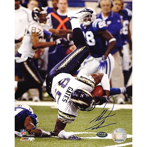 Steiner Sports NFL Antonio Gates Chargers White Jersey Action Vertical Autographed 8-by-10-Inch Photograph