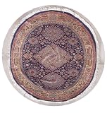 611 x 70 Caucasian Area Rug with Silk & Wool Pile - | a 7x7 Round Rug | An Authentic Hand Knotted Caucasian Design Rug