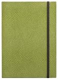 Green Lizard Leather Journal, Elastic Closure, Ruled Pages, Hard Cover. 5x7"