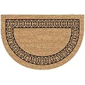 Charleston Border Half Round Door Mat - Tan/ Black (24x36")&nbsp;