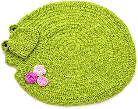 jennyyang059 Baby Frog Green Crochet Blanket Hat Photography Prop