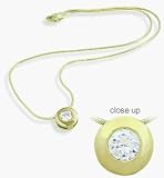Yellow Gold Bezel Pendant with Snake Chain