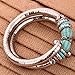Yazilind Vintage Tibetan Silver Twisted 2 Layer Adjustable Rimous Green Turquoise Arm Bangle Bracelet