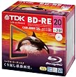 TDK 録画用ブルーレイディスク BD-RE 25GB 1-2倍速 ホワイトワイドプリンタブル 20枚 5mmスリムケース BEV25PWA20A