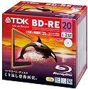 TDK 録画用ブルーレイディスク BD-RE 25GB 1-2倍速 ホワイトワイドプリンタブル 20枚 5mmスリムケース BEV25PWA20A