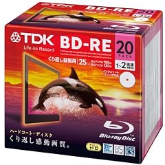 TDK 録画用ブルーレイディスク BD-RE 25GB 1-2倍速 ホワイトワイドプリンタブル 20枚 5mmスリムケース BEV25PWA20A