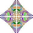 Multi-Color Alaskan Geometric Pattern - Etched Vinyl Stained Glass Film, Static Cling Window Decal