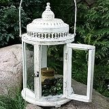 Eigenschaften LIVING-ART24  / VINTAGE HOLZ EISEN GARTEN LATERNE WEISS GOLD 50CM