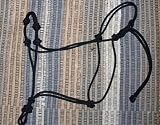 black clinician rope horse halter with extra nose knots
