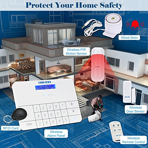 Cheap OWSOO Wireless LCD GSM & SMS Home Security Alarm System Auto