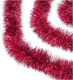 Pack Of 6 Soft & Sassy Red Christmas Tinsel Garlands 12'