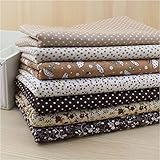 Fabric Squares DIY Cotton Brown Series 7 Assorted Pre Cut Charm Quilt for Fat Quarters 50cmx50cm Color in Brow