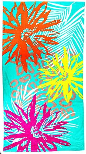 Velour Printed Beach Towel Pool Towel 40X70 inches Extremely Soft and Absorbent Easy Care