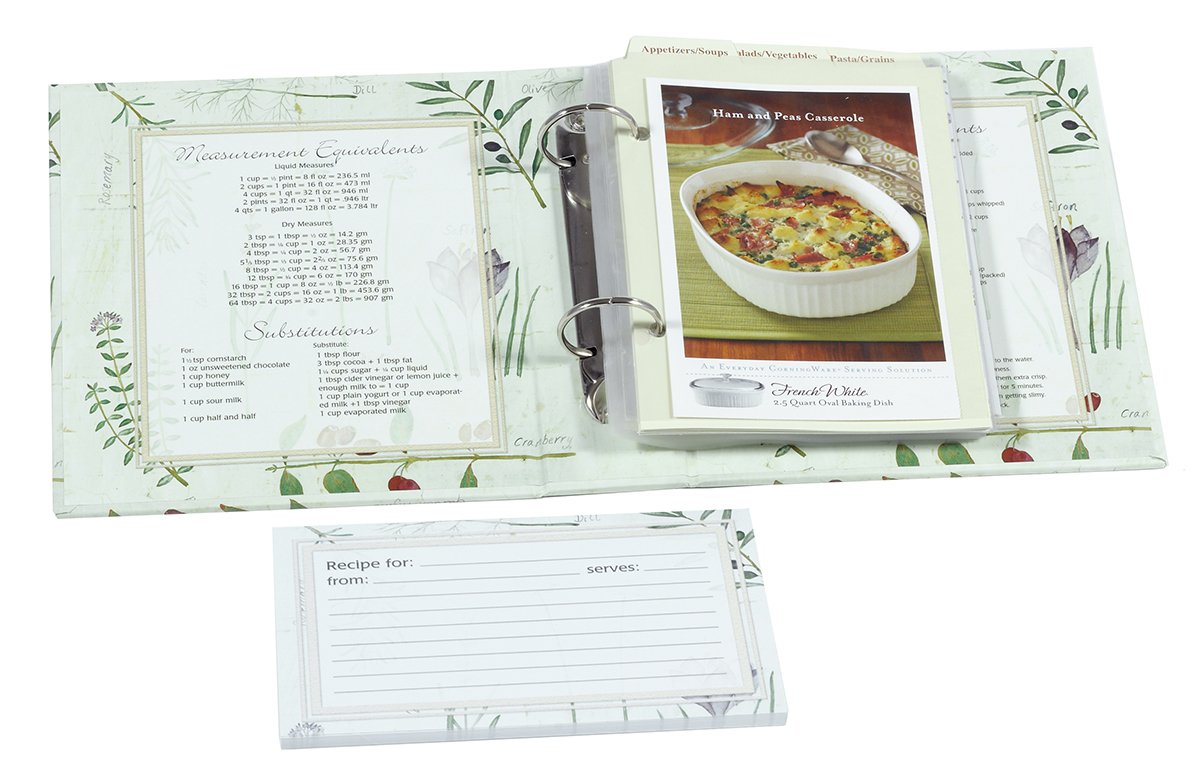 Meadowsweet Kitchens Recipe Card Cookbook Organizer Botanical