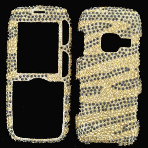 CRYSTAL BLING CASE FOR LG RUMOR SCOOP LX260 UX260 GOLD ZEBRA