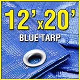12' X 20' Blue Multi-Purpose 6-mil Poly Tarp for Boat, Truck, RV Cover 12x20... by Grizzly