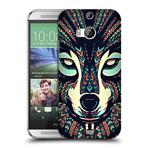 Head Case Designs Wolf Aztec Animal Faces Protective Snap-on Hard Back Case Cover for HTC One M8