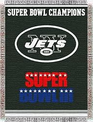 New York Jets Commemorative Woven Tapestry Blanket Throw - NFL Football Fan Shop Team Merchandise