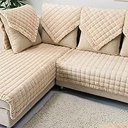 OstepDecor Multi-size Pet Dog Couch Rectangular Soft Quilted Furniture Protectors Covers for Sofa, Loveseat | ONE PIECE | Backing and Armrest Sold Separately | Beige 28