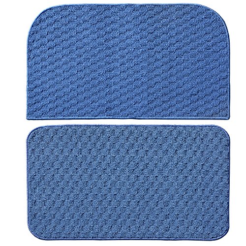 Garland Rug Town Square 2-Piece Kitchen Rug Set, 18-Inch by 28-Inch, Sky Blue