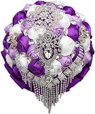 Seapearlwedding Crystal Pendant Green Rose Bride Holding Bouquets Wedding Accessories