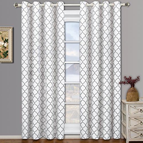 Royal Tradition Meridian, 52-Inch Wide x 96-Inch Long, Set of 2, Thermal Insulated Room Darkening Curtains, White