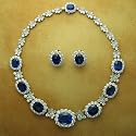Platinum Sapphire and Diamond Set
