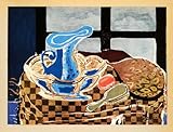 1956 Tipped-In Print Georges Braque Blue Basin Pitcher Glass Bowl Hair Brush Art - Orig. Tipped-in Print