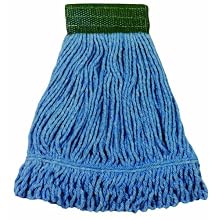 Wilen A05101, Bulldog Cotton/Synthetic Blend Looped End Wet Mop, Small, 5" Mesh Band, Blue (Case of 12)