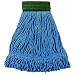 Wilen A05103, Bulldog Cotton/Synthetic Blend Looped End Wet Mop, Large, 5" Mesh Band, Blue (Case of 12)