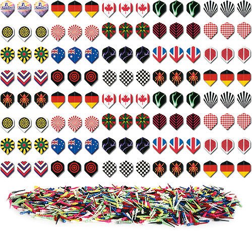 Produkt-Bild: 120 Flights (40 sets) und 200 bunte Dartspitzen 2BA