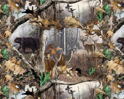 REAL TREE COTTON FABRIC BY SYKEL-REALTREE CAMOUFLAGE FABRIC-SOLD BY THE YARD