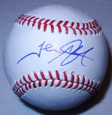 John Axford Autographed Official Major League Baseball W/PROOF, Picture of John Signing For Us, Milwaukee Brewers