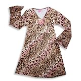 Lipstik - Girls Long Sleeve Leopard Print Dress, Pink, Multi