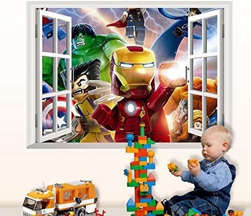 Giant Superheroes Avengers 3d Wall Sticker for Kids Rooms Wall Adhesive Home Decor Wall Decals (The Avengers #1)