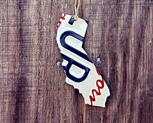 Upcycled California License Plate "State of California" Ornament