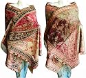 SPARKLING TripleLayer Jacquard Pashmina Shawl Wrap Scarf Stole-#BK