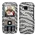 Silver Zebra Skin Diamante Crystal Bling Case for Samsung Rant M540 Sprint